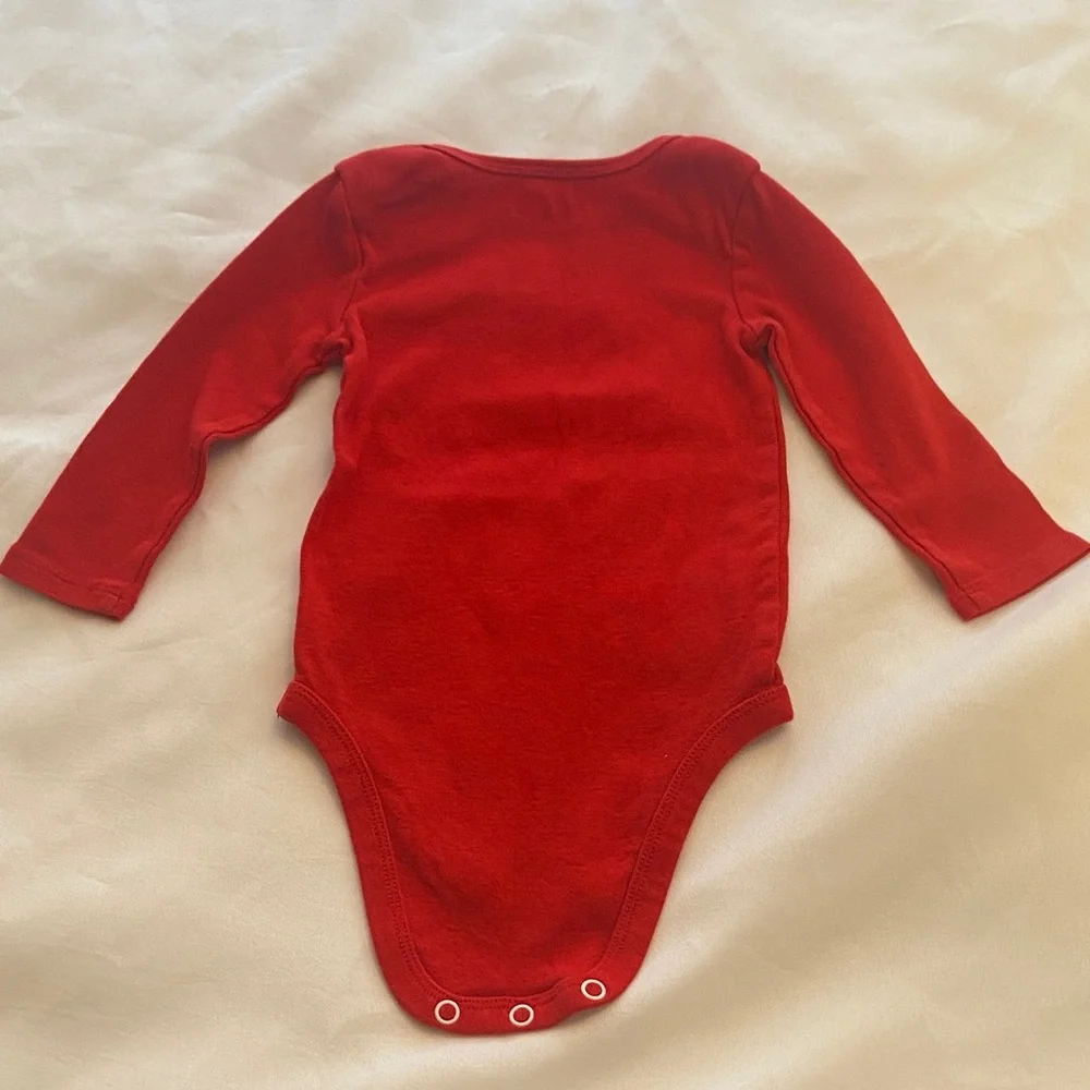 Okie Dokie Red Bodysuit - Playful Holiday Design